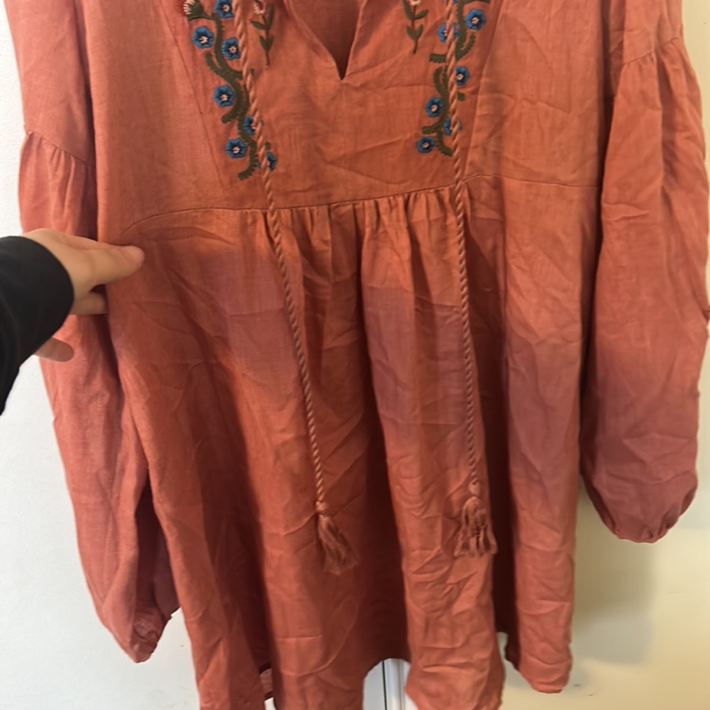 Umgee Floral Embroidered Bohemian Dress - Picture 4 of 7